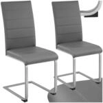 TecTake GmbH Schwingst&uuml;hle, Kunstleder - grau, 2er Set 402551