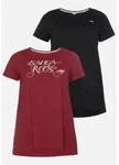 Shirt (2er Pack) - schwarz/rot - 40/42
