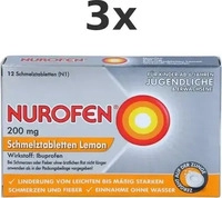 PZN-DE 02547582, Nurofen 200 mg Schmelztabletten Lemon 12 St