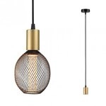 Paulmann 71134 Pendelleuchte Ravi IP44 E27 max. 60W Schwarz matt/Gold