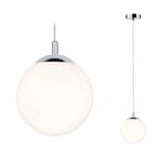 Paulmann 70895 Pendelleuchte Globe IP44 E27 max. 20W Satin/Chrom dimmbar