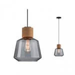 Paulmann 79739 Neordic Pendelleuchte Elia E27 max. 20W Rauchglas/Kork/Schwarz dimmbar