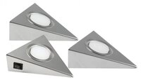 Heitronic LED Unterbaustrahler Genua 3er Set 3000 Kelvin Edelstahl 23009