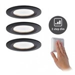 Paulmann 94474 LED Einbauleuchte Nova rund 3x6,5W Schwarz/Matt starr 3-Stufen-dimmbar
