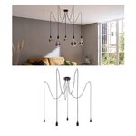 Paulmann 50389 Neordic Pendelleuchte Ketil E27 max. 5x60W Schwarz dimmbar