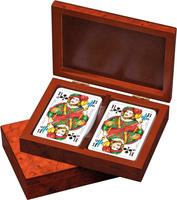 Philos Romme-Karten - in Kartenbox - Designfurnieroptik Wurzelholz 242692