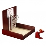 Philos Mini Basketball Tischspiel - Hevea Holz - mit Katapult und Kugel 242467