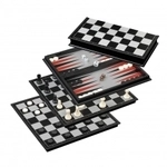 Philos Schach Backgammon Dame Set - Kunststoff - Feld 37 mm - magnetisch 290764