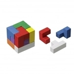 Philos Somaw&uuml;rfel bunt - Robinienholz - 7 Puzzleteile - Knobelspiel - Geduldspiel