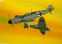 Revell - Combat Set Messerschmitt Bf109G-10/Spitfire Mk.V - 1:72 - 76 Teile 305487