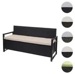 Poly-Rattan 3er Sitzbank HWC-F39, Gartenbank Truhenbank, Staufach Aufbewahrung