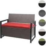 Poly-Rattan 2er Sitzbank HWC-F39, Gartenbank Truhenbank, Staufach Aufbewahrung