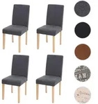 4er-Set Esszimmerstuhl Stuhl K&uuml;chenstuhl Littau ~ Textil, anthrazitgrau, helle...