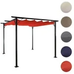 Pergola HWC-C42, Garten Pavillon, stabiles 6cm-Gestell + Schiebedach ~ 3,5x3,5m