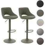 2er-Set Barhocker HWC-N64, Barstuhl Tresenhocker, Fu&szlig;ablage drehbar, Kunstleder