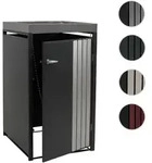 1er-M&uuml;lltonnenverkleidung HWC-O67, M&uuml;lltonnenbox mit Pflanzkasten, Metall