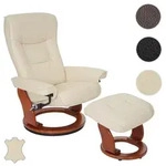 MCA Relaxsessel Hamilton, Fernsehsessel Hocker, Echtleder 130kg belastbar ~...