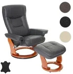 MCA Relaxsessel Hamilton, Fernsehsessel Hocker, Echtleder 130kg belastbar ~...