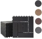 WPC Bodenfliese Rhone, Holzoptik Balkon/Terrasse, 11x je 30x30cm = 1qm ~ Basis,