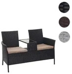 Mendler Poly-Rattan Sitzbank mit Tisch HWC-E24, Gartenbank Sitzgruppe...