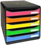 Exacompta Schubladenbox &bdquo;Iderama&ldquo;, DIN A4 plus, 5 F&auml;cher, Farbe: Regenbogen