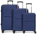 Stratic Shine 4 Rollen Kofferset 3-teilig mit Dehnfalte blau TAS014438