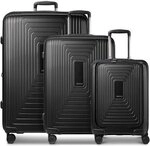 Redolz Essentials 14 4 Rollen Kofferset 3-teilig mit Dehnfalte schwarz TAS003013