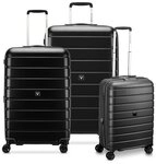 Roncato Relife 4 Rollen Kofferset 3-teilig mit Dehnfalte schwarz TAS016731