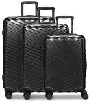 Redolz Essentials 18 4 Rollen Kofferset 3-teilig mit Dehnfalte schwarz TAS014404