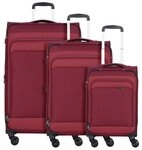 d & n d&n Travel Line 9504 4 Rollen Kofferset 3-teilig mit Dehnfalte rot...