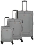 Travelite Umbria 4 Rollen Kofferset 3-teilig mit Dehnfalte grau TAS056829