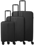 Travelite Air Stripe 4 Rollen Kofferset 3-teilig mit Dehnfalte schwarz TAS067492