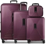 Redolz Essentials 14 4-Rollen Kofferset + Beautycase 4 tlg. mit Dehnfalte rot