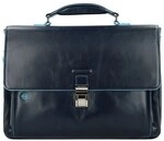 Piquadro Blue Square Aktentasche II Leder 40 cm Laptopfach blau CA3111B2-BLU2