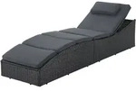 Faltbare Polyrattan Sonnenliege Lamia - Schwarz