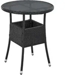 Runder Polyrattan Gartentisch Yoro - Schwarz