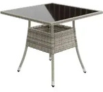 Eckiger Polyrattan Gartentisch Yoro - Grau