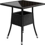 Eckiger Polyrattan Gartentisch Yoro - Schwarz