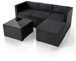 Polyrattan Lounge Punta Cana - Schwarz, Grau
