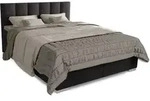 Boxspringbett Seattle - Malmo-Stoff - Schwarz
