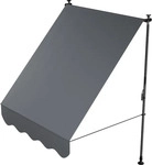 Juskys 301321, Juskys Klemmmarkise Kapstadt mit Handkurbel 150x120 cm Grau