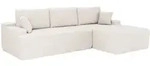Sofa Coredo mit Cord Bezug & Dekokissen - Creme