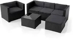 Polyrattan Lounge Punta Cana - Schwarz, Grau