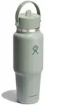 hydro flask 32 oz (946 ml) Wide Mouth Travel Bottle with Flex Straw Cap - Tonal Agave