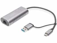 DIGITUS DN-3028, DIGITUS USB Type-C Gigabit Ethernet Adapter 2.5G, USB-C + USB A