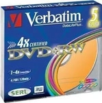 Verbatim 43297, VERBATIM DVD + RW (5er-Pack) Slim / Farbe // 4x / DLP / 4.7GB