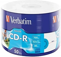 Verbatim CD-R, 43794, Tintenstrahl bedruckbar, 50er-Pack, 700MB, 50x, 80min, 12cm,