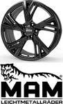 MAM RS5 black painted 7x16 ET38 - LK5/100 ML63.4 Alufelge schwarz