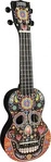 Musik Instrumente Mahalo Art Serie Sopran Ukulele Totenkopf schwarz inkl. Tasche
