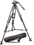 Manfrotto 546B Stativ + MVH502A Pro Video Stativkopf + Tasche
